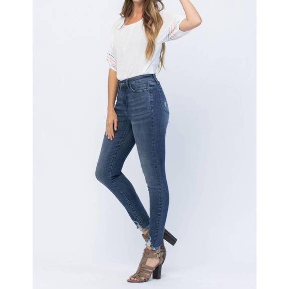 NEW JUDY BLUE high rise tummy control skinny jeans in medium wash - Picture 7 of 7
